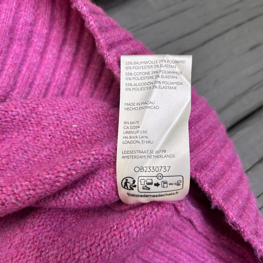 Free People Trading Up Polo Sweater Magenta Haze Pink Cotton Blend Size Small - Picture 8 of 9